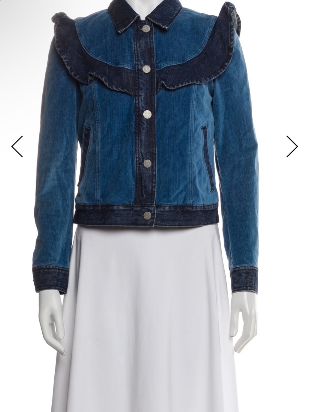 XS La Vie Rebecca Taylor Blue Velvet Denim Jacket